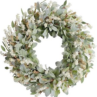Ivory Lamb Ear Spring Wreath