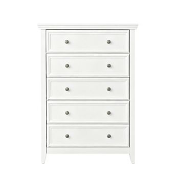 Vertical 5-Drawer Storage Chest with Durable Wood Frame for Bedroom Use