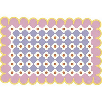 Lany Space Area Rug, Washable Rugs, Non-Slip and Tear-Resistant Soft Carpet, Floral Area Rug