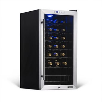 Newair Freestanding 27 Bottle Compressor Wine Fridge with Adjustable Chrome Racks