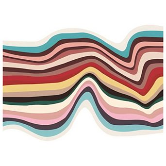 Lany Space Runner Rug, Washable Rugs, Non-Slip, Tear-Resistant Carpet, Multicolor Contour Rug