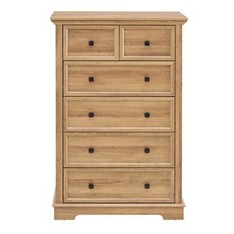 Tall 6-Drawer Storage Chest with Vertical Wood Frame for Bedroom Closets