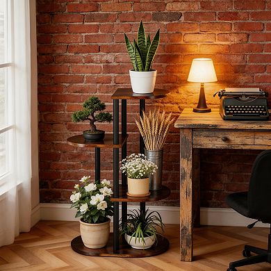 Wood Plant Stand For Patio Garden Balcony Use