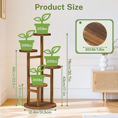 Multi-Tier Wood Corner Stand For Indoor Outdoor Use