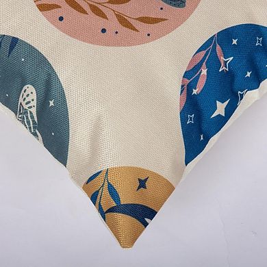 Sun and Moon Throw Pillow Covers Set, Boho Abstract Moth Butterfly Linen Cushion Cases