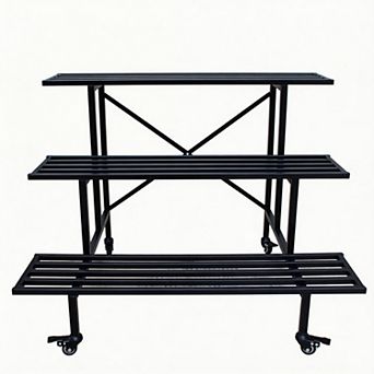 Heavy Duty Metal Plant Stand With Wheels Indoor Outdoor