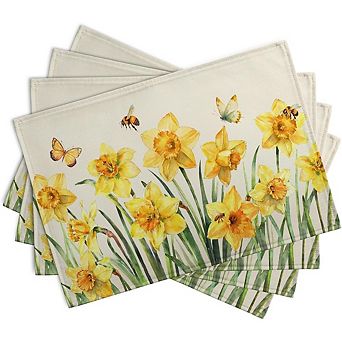 Watercolor Floral Placemats Set of 4 Heat Resistant Washable Table Mats