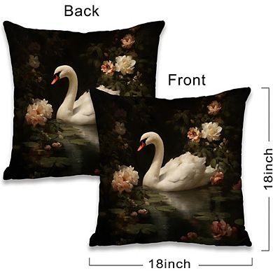 William Morris Inspired Throw Pillow Cover, Cotton, Double-Sided Print, Hidden Zipper