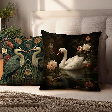 William Morris Inspired Throw Pillow Cover, Cotton, Double-Sided Print, Hidden Zipper