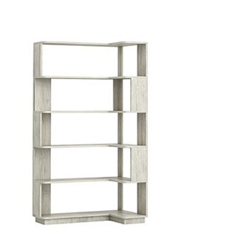 Freestanding Corner Bookcase with Anti-Tipping Hardware and Wood Base for Child Room