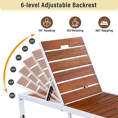 Patio Lounge Chair Featuring Adjustable Backrest and Durable Support for Sunbathing