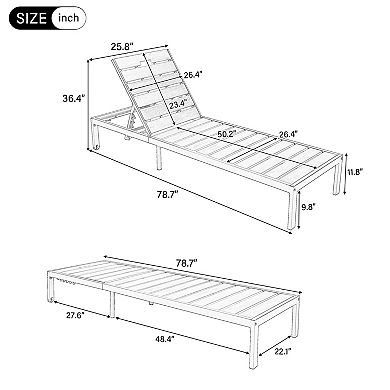 Patio Lounge Chair Featuring Adjustable Backrest and Durable Support for Sunbathing