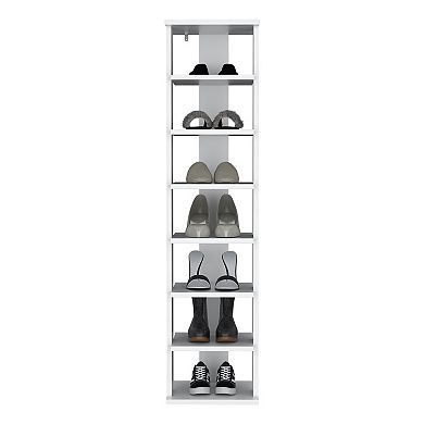 Seven Tier Shoe Rack Open Shelf Wooden Storage Organizer for Bedroom