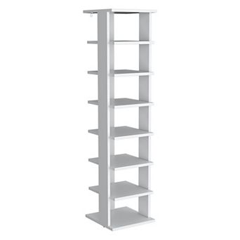 Seven Tier Shoe Rack Open Shelf Wooden Storage Organizer for Bedroom