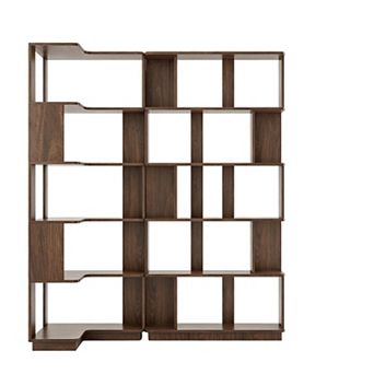 Space Saving Corner Bookshelf and Display Case with Versatile Wood Frame for Study Room