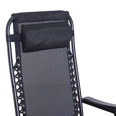 Portable Zero Gravity Rocker with Folding Frame and Integrated Headrest for Lawn