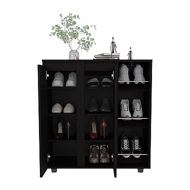 Shoe Rack with Side Tiers Compact Storage Organizer for Shoes and Boots