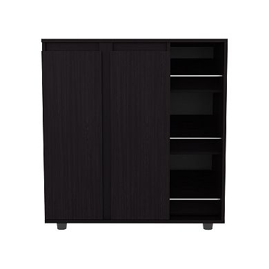 Shoe Rack with Side Tiers Compact Storage Organizer for Shoes and Boots