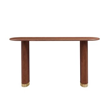 Narrow MDF Console Table With Metal Leg Support Stable Structure For Apartment Hallway Entry