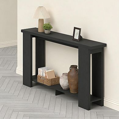 Narrow Side Table Solid Wood Construction For Corridor Indoor Resting And Display Use