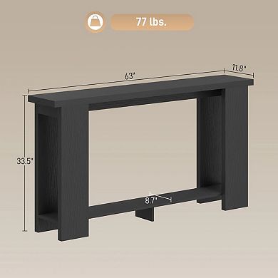 Narrow Side Table Solid Wood Construction For Corridor Indoor Resting And Display Use