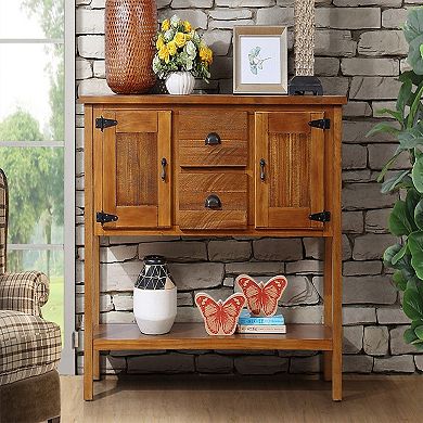 Solid Wood Sideboard Cabinet Drawer Cabinet Combined Design For Dining Kitchen Living Area