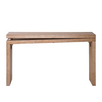 Slim Wooden Console Table With Bead Detail Compact Structure For Small Space Entryway Layout