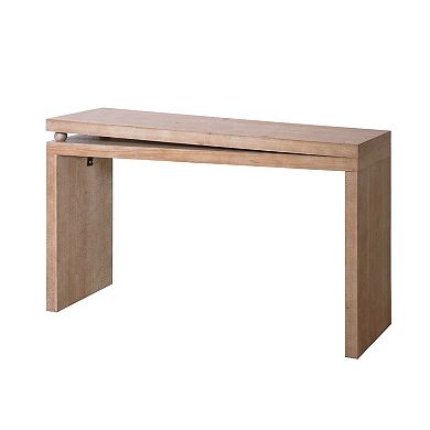 Slim Wooden Console Table With Bead Detail Compact Structure For Small Space Entryway Layout