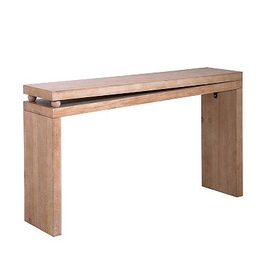 Slim Wooden Console Table With Bead Detail Compact Structure For Small Space Entryway Layout