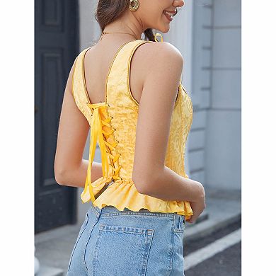 Women's Corset Top with Lace-Up Back