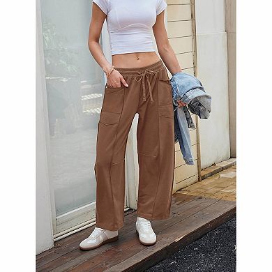 Women's Drawstring Wide Leg Cargo Pants