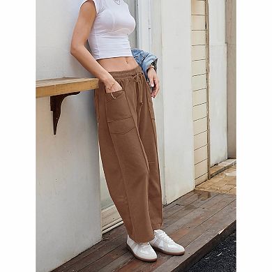 Women's Drawstring Wide Leg Cargo Pants