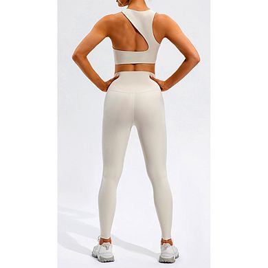 Women's Scoop Neck Cropped Workout Tank Top Sleeveless Fitted Athletic Daily Wear
