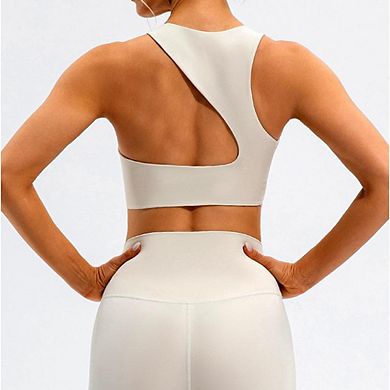 Women's Scoop Neck Cropped Workout Tank Top Sleeveless Fitted Athletic Daily Wear