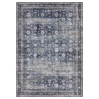 Washable Rugs for Living Room, Vintage Area Rug Stain-Resistant Distressed Carpet for Bedroom
