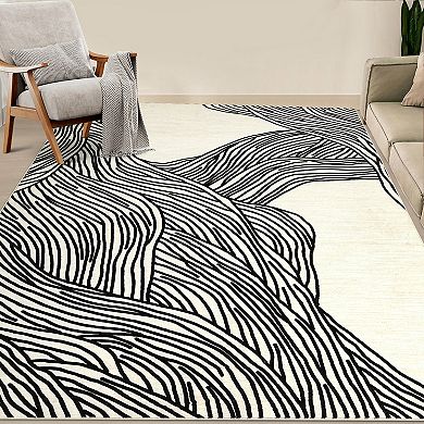 Area Rug Washable Rug Non Slip Non Shedding Rugs Low Pile Foldable Stain Resistant Floor Carpet