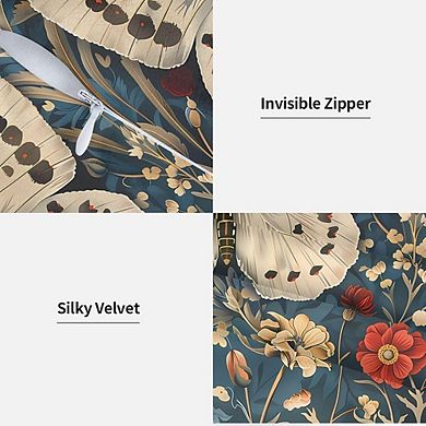 William Morris Abstract Floral Butterfly Throw Pillow Cover, Durable Fabric