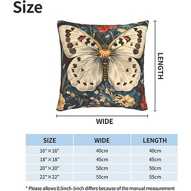William Morris Abstract Floral Butterfly Throw Pillow Cover, Durable Fabric