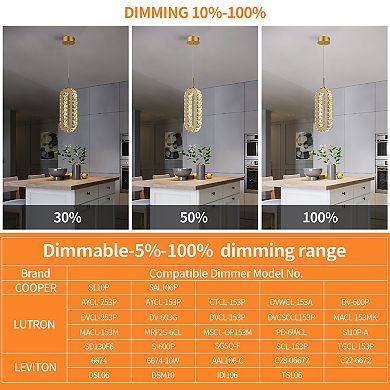 ZLAIQB 1-Light Chrome Oval Crystal Modern 14.56in Pendant Light