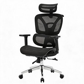 High Back Executive Mesh Office Chair, 3-Level Tilt Swivel Desk Chair with 3D Headrest & 4D Armrests