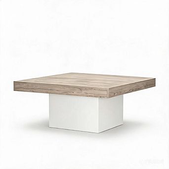 Modern 35" Square Coffee Table, 16-Color LED Light Accent Table, Practical Cocktail Table for room