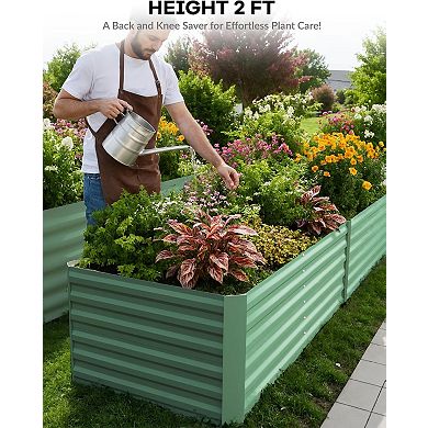 6x3x2ft Galvanized Raised Garden Bed Metal