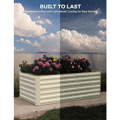 8x4x2ft Galvanized Raised Garden Bed Outdoor