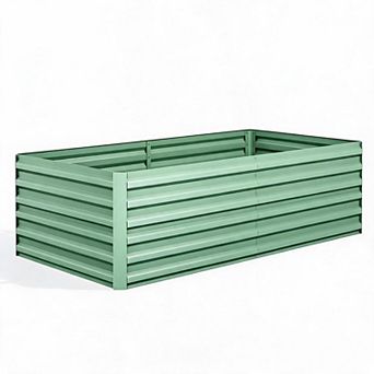 8x4x2ft Galvanized Raised Garden Bed Outdoor