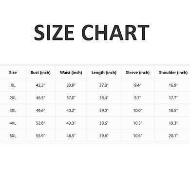 Women’s Plus Size Printed V Neck Dress Short Sleeve Knee Length Dress