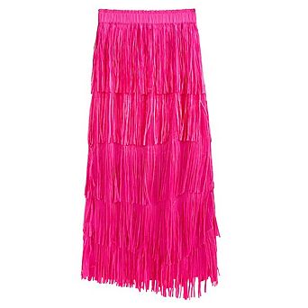 Women's Casual A-line Skirt with Tassels - Classic Retro Style