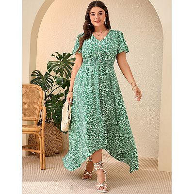 chiffon dress with sleeves floral Nuichan women's modest maxi dress, long sleeve in fabric covered buttons at the Black Pencil Midi Dress, Color:Pink/Rosewood Christmas birthday