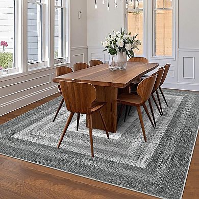 Modern Geometric Hallway Rug, Machine Washable Carpet Runner for Laundry Room, Bedroom, Kitchen