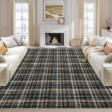 Modern Runner Rug, Non-Slip Washable Kitchen Runners, Low Pile Non-Shedding Floor Carpet