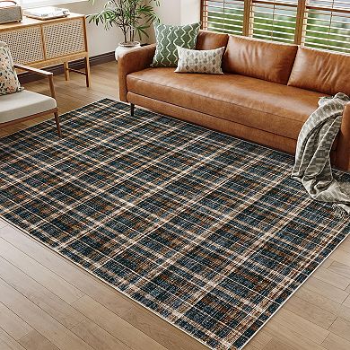 Modern Runner Rug, Non-Slip Washable Kitchen Runners, Low Pile Non-Shedding Floor Carpet